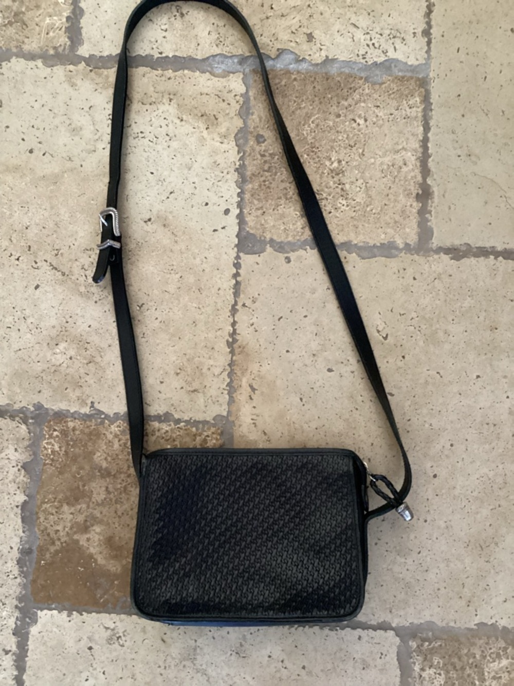 Fossil crossbody tweed stick leather purse